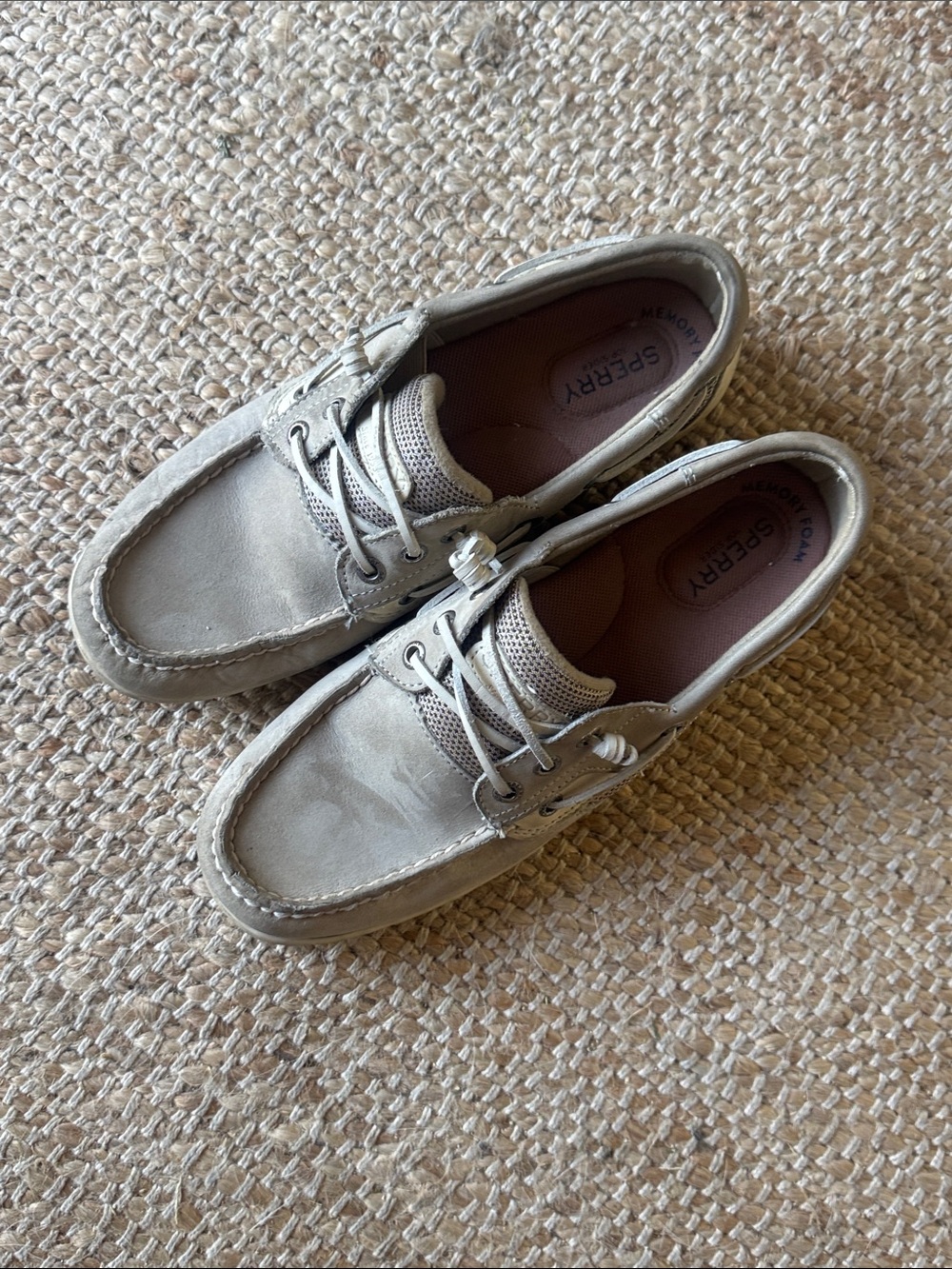 Sperry Light Gray Suede Boat Shoes 9